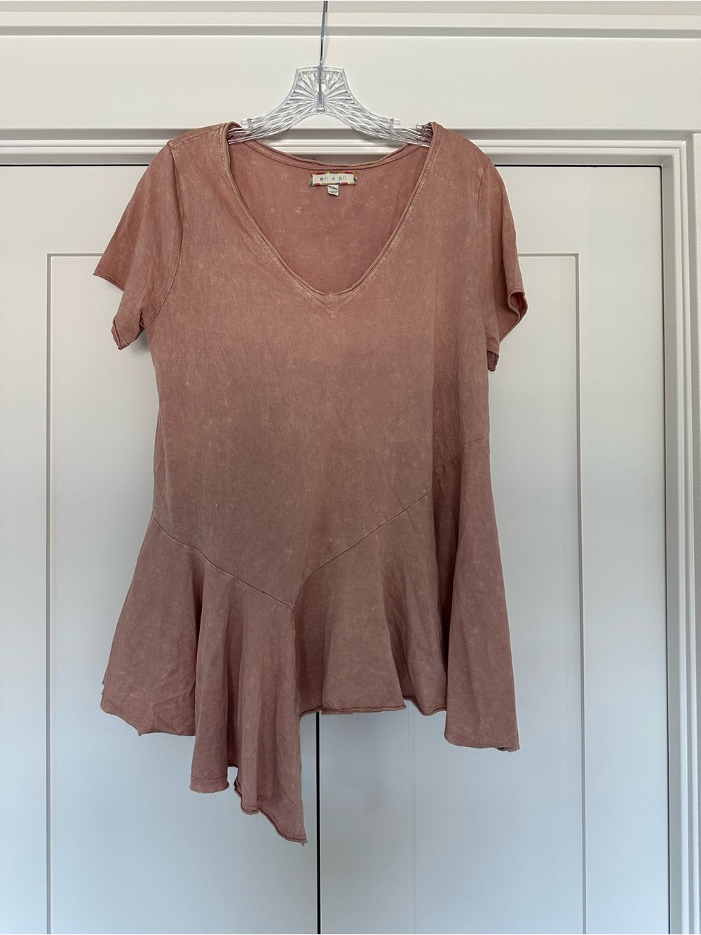 Women’s Dusty Rose V-Neck Peplum Top
